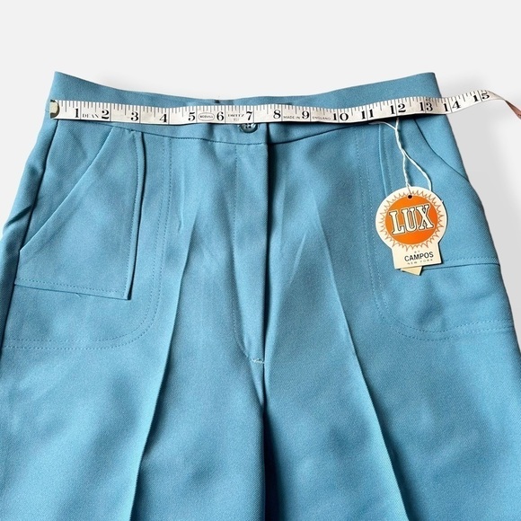 Vintage Campos 60s Straight Leg Bootcut Pants Trousers High Waist DeadStock Blue - Picture 14 of 16